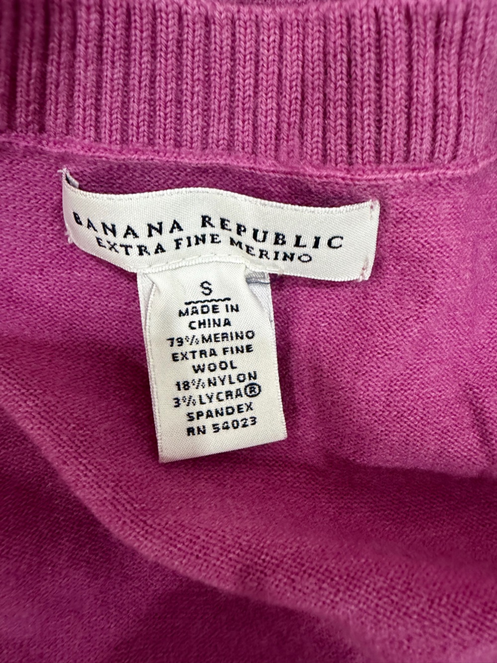 Banana Republic Fuchsia Pink Button-Front Merino Extra-Fine Wool Cardigan - Picture 6 of 11